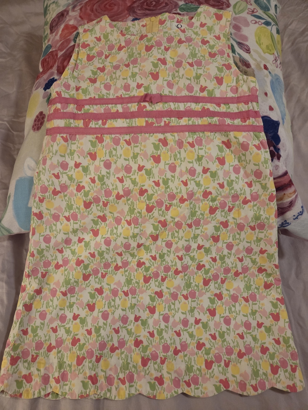 Lilly Pulitzer Pink & Yellow Tulip Print Sleeveless Dress